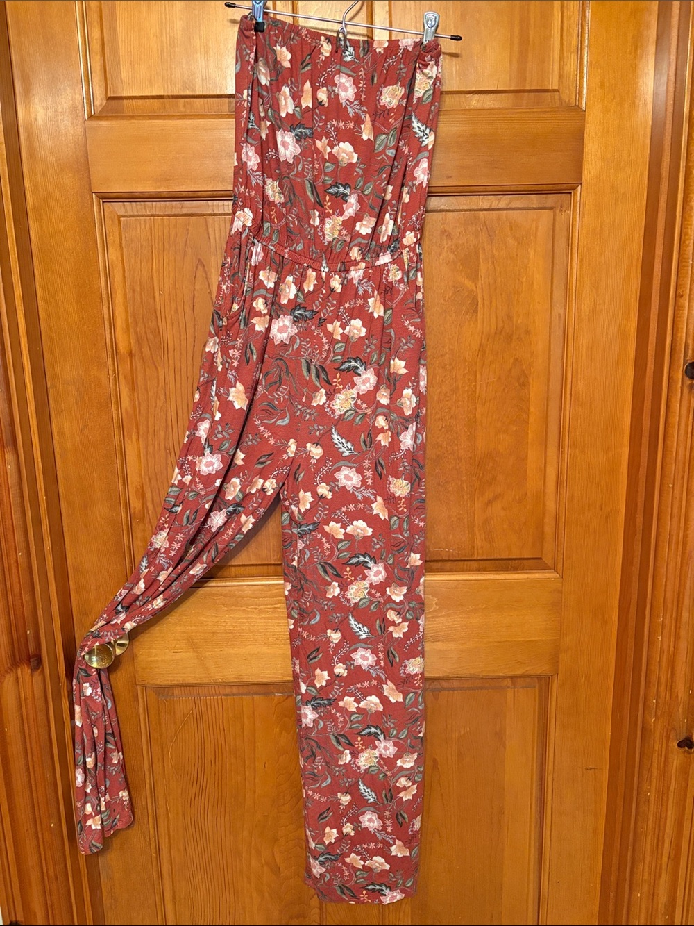 New SO Strapless Floral Jumpsuit